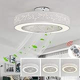 ZLQ LED Fan Deckenleuchte, Moderne Dimmbar Deckenventilator Mit Beleuchtung Fernbedienung Einstellbare Windgeschwindigkeit Deckenlampe Für Kinder Schlafzimmer W