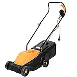 GXXDM Spindelmäher Elektrischer Hand-Push-Rasenmäher Kleiner Haushalts-Multifunktions-Rasenmäher Hofgarten Rasentrimmung und Lagerung Manuelle Höheneinstellung/Orange / 87 * 33 * 97