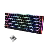 HRNAKDFKL Ak33 82 Tasten RGB Mechanische Gaming-Tastatur, 100% Anti-Ghosting-Schalter Blau, Regenbogen-LED-Hintergrundbeleuchtung USB-Kabelgebundene Tastatur, kompatibel mit Windows, Ios usw