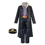 I3C Anime JoJo's Bizarre Adventure Kujo Jotaro Kuujou Joutarou Oberbekleidung, Weste, 2 Gürtel, Hose und Hut XXL Kostüm Set für Cosplay