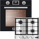 Kaiser Backofen-Set EH 6326 SP+KG 6357, Elektro Backofen, Autark, 79L, Selbstreinigung, Drehspieß, Einbau,10 Funktionen,Pizzafunktio,Intelligent system+60 cm, Einbau Herd 3,8 kW WOK, Erdgas Fl.G