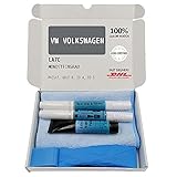 Genuine Colors Lackstift MONDSTEINGRAU LA7C Kompatibel/Ersatz für VW Volkswagen Grau [Beinhaltet ein Farbglättungswerkzeug]