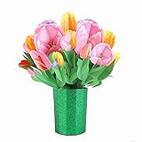 3D Blumen Grußkarten mit Umschlag, Pop-Up Tulpen-Karte für Weihnachten,Hochzeitstag, Geburtstag, Muttertag, Gute Gechenke für Familie unf Freunde, 210*275