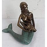 FENGWXINW Statue Dekoration Skulpturen Ornamente Aluminium Crafts Mermaid Conch Klassische Retro Home Wohnzimmer Dekoration O