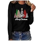 Weihnachten floryday Rugby Shirt tk maxx Tshirt Kapuze Damen Langarmshirt Damen v-Ausschnitt Oberteile Damen Winter Tshirt Teenager mädchen Herbst Klamotten Damen F