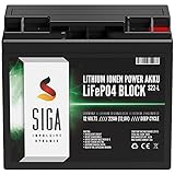 SIGA LiFePo4 Akku 12V 22Ah Lithium Batterie 12V 22Ah Lithium Akku Lithium Eisenphosphat Akku inkl. BMS Rollstuhl SOLAR NOTSTROM USV statt 18Ah 20