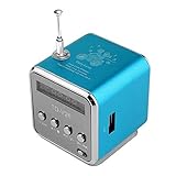 QIXIAOCYB Bluetooth- Lautsprecher blau tragbare Mini- Lautsprecher Sound Mini Portable Digital LCD SD/TF FM Stereo-Broadcast-Musik-Laptop-Lautsp