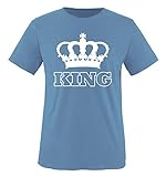 Comedy Shirts - King - Krone II - Herren T-Shirt - Hellblau/Weiss Gr. M