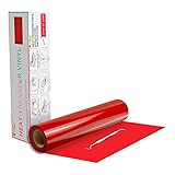 Plotterfolie Textil - 30.5cm x 610cm Rot Flexfolie zum Aufbügeln auf T-Shirt（Rot）