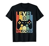 8 Geburtstag Geschenk Level 8 Freigeschaltet Video Gamer T-S