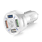 PINGHE Auto Ladegerät-Tragbare Auto Schnell Lade Adapter mit 4 QC 3 0 Ports (5V-7A) Und LED-Licht-Universal Auto Schnell Ladegerät für IOS/Android Handys/Tabletten/Laptop