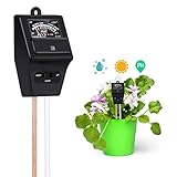 Hotelvs 3-in-1 Bodentester pH Wert, Bodenmessgerät für Pflanzen Feuchtigkeitsmesser Feuchtigkeit Sonnenlicht pH-Tester für Pflanzenerde, Garten, Bauernhof, Rasen, Keine Batterien E