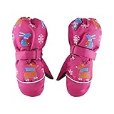 YULONGESS Skihandschuhe Kinder 3-12 Jahre Handschuhe mit Dinosaurier Fausthandschuhe Winddichte Kinderhandschuhe Fahrradhandschuhe Laufhandschuhe Kalt Wetter Thermohandschuhe W