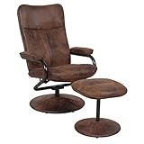 CARO-Möbel Relaxsessel Fernsehsessel Dakota mit Hocker im Wildleder Look braun 360 Grad drehb