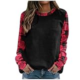 Pullover Damen Valentinstag Sweatshirts Rundhalsausschnitt Langarm Valentinspullover Tops Female Harajuku Sweatshirt Top