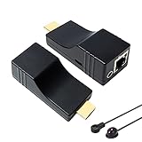 DDMALL 4K HDMI Extender mit IR Steuerung, 70m/230ft über CAT5e/CAT6 Kabel, Unterstützt Ultra HD 4K@60Hz, HDR, HDMI 2.0, HDCP 2.2/1.4, EDID Management, POC, HDMI Sender und Empfäng