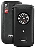 Uleway Klapphandy ohne Vertrag | Dual SIM Seniorenhandy mit Notruftaste,Uhr nd FM Radio | Rentner Große Tastenhandy | GSM Handy | Einfaches Backup kinderhandy