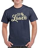 Comedy Shirts - 100% Lauch - Herren T-Shirt - Navy/Beige Gr. XXL