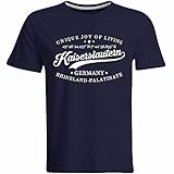 Kaiserslautern T-Shirt mit Breitengrad Längengrad Koordinaten GPS Stadt Souvenir Geschenk (Herren, Schwarz, Weiß, Navy), Farbe: Navy, Größe: 3XL