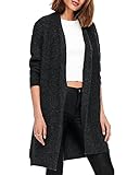 ONLY Damen Cardigan ONLJade Strickmantel 15179815 Dark Grey Mel XL