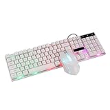 LPZW. Gaming-Tastatur- und Maus-Set Verdrahtete Tastatur-Gamer-Tastatur-Gaming-Tastatur-Set for Laptop (Color : White)