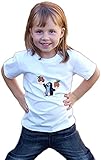 Kurzärmeliges T-Shirt Cartoon Muster Tiermotiv Original Der Kleine Maulwurf The Little Mole Krtek Krtecek Weiß, Maulwurf und Erdbeeren, 110-116, für Kinder Jungen Mädchen Unisex