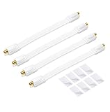 conecto 4X Premium Fensterdurchführung für SAT Kabel koaxial inkl. Klebepads (F-Kupplung auf F-Kupplung, vergoldet) weiß, 26