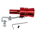 CLTYQ Universal-Auspuff-Rohr-Pfeife-Auto-Motorrad-Abblaseventil Turbo Sound-Whistle (Rot/XL)