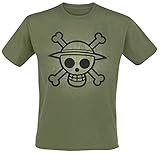 ABYstyle – One Piece – T-Shirt Skull with map Used für Herren, Khaki (XL)