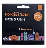 Orange - Tourist Spanien Prepaid SIM Karte | 60 GB in Spanien | 14 GB im übrigen Europa | Online-Aktivierung | Ideale zweite Karte | Spanische Handy