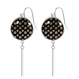 Polka Dots Schwarz Gold Baumeln Sie Ohrringe für Frauen Mädchen Geburtstag Weihnachten Freunde Geschenk