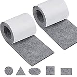 TOLIANCLE 2 Rollen Filzgleiter Selbstklebend,Filz Selbstklebende Grau Filzstreifen(100cm*10cm*5mm) für Stühle,DIY,Bodenschutz Schneidbar Frei in Jede Form und Größe Starke Möbelg