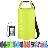 OMGear Wasserdichter Rucksack für Mobiltelefone, 40 l, 30 20 10 5 schwimmender Trockensack Kajakfahren, Bootfahren, Segeln, Kanufahren, Rafting, Wandern, Camping, Outdoor-Aktivitäten (hellgelb, l)