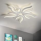 LED Deckenlampe dimmbare blumenförmige Deckenleuchte mit Fernbedienung moderne Wohnzimmerlampe Schlafzimmer Esszimmer Deckenleuchten Geeignet für Schlafzimmer, Wohnzimmer (Weiß, L75cm/5 Köpfe/48W)