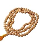 Radhna Mala aus indischem Sandelholz, traditionell weiß, Chandan Ki Mala, Sandelholz M