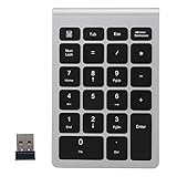 RF304 Zahlen-Tastatur, schnelle Reaktion, Plug Play, 22 Tasten, USB 2.4 G, tragbar, ultradünn, Zahlen-Tastatur für Buchhalter, Nummernblock, silberfarb