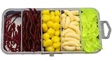 MiTho-Store Kunstköder Set Mais, Wurm, Maden, Kunstmaden, Karpfen, Angeln, Angelköder in Einer stabilen Box, Köderbox, Futterkorb