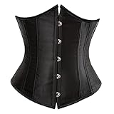 Harilla Beauty Waist Trainer für Damen Kurzer Torso Latex Korsett Taille Cincher Boned Waist Trainer Lace Up Korsett - SCHWARZ, S