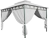 Spetebo Ersatzdach für Pavillon Cape Town 4x3m - wasserdicht - in 3 Farben - Pavillondach mit PVC Beschichtung (Beige)