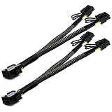 Jcevium 2 StüCk PCI-E 6 Pin auf Dual PCIe 8 Pin (6 + 2) Grafik Karte PCI Express Power GPU VGA Y-Splitter VerllNgerung Kab