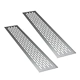 sossai® Aluminium Lüftungsgitter - Alucratis (2 Stück) | Rechteckig - Maße: 48 x 8 cm | Farbe: Inox | gebü