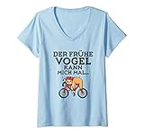 Damen Faultier Der frühe Vogel kann mich mal T-Shirt mit V
