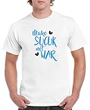 Comedy Shirts - Make sucuk not war - Herren T-Shirt - Weiss/Blau-Braun Gr. M