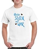 Comedy Shirts - Make sucuk not war - Herren T-Shirt - Weiss/Blau-Braun Gr. M