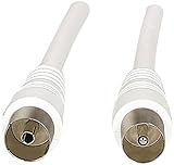 esoSAT TV Kabel: Koaxial-Antennenkabel Stecker auf Buchse, 10 m, weiß (Antennenkabel Anschluss)