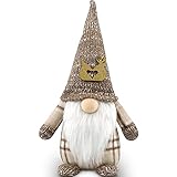 Gehydy Weihnachts Wichtel Zwerge Handgemachte Tomte GNOME Plüsch Deko Haus Ornamente Geschenk Urlaub Santa Figuren Puppe Dekorationen (Braun)