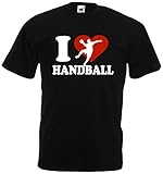 Handball Herren I Love Handball T-Shirt WM Sport EM Shirtschwarz-XL