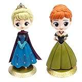 Frozen Cake Topper, 2 PCS Princess Doll Figures Set, Anna Princess Kuchendeckel Elsa Cupcake Figuren Cake Topper für Kinder Baby Party Dekoration, Party Kuchen Dekoration Lieferung