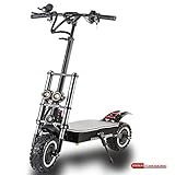 HWWH Elektroroller Erwachsene Doppelmotor Offroad Elektro Scooter Faltbarer Doppelantrieb Die schnellsten 85 km Doppelaufhängung 11 Zoll Offroad-Reifen 60V 33Ah Lithiumbatterie 400kg L