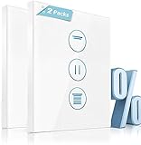 [Prozentfunktion] 4th Generation Wlan Rolladenschalter,CURRYDOUBLE Rolladen Zeitschaltuhr mit Steuerbare LED,Timer, Kindersicherung.Jalousien Schalter mit Alexa und Google,Rolladensteuerung 2pack